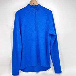 Ibex  Mens Quarter Zip Merino Wool Pullover Charcoal Gray Large USA Made L EUC